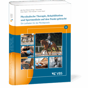 Buchcover: „Physikalische Therapie, Rehabilitation und Sportmedizin auf den Punkt gebracht“ – Fachliteratur für Tierärzt:innen